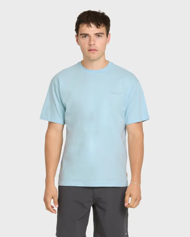 Waterman Anchors Down Classic Short Sleeve Cotton T-Shirt - Skyway made by Quiksilver