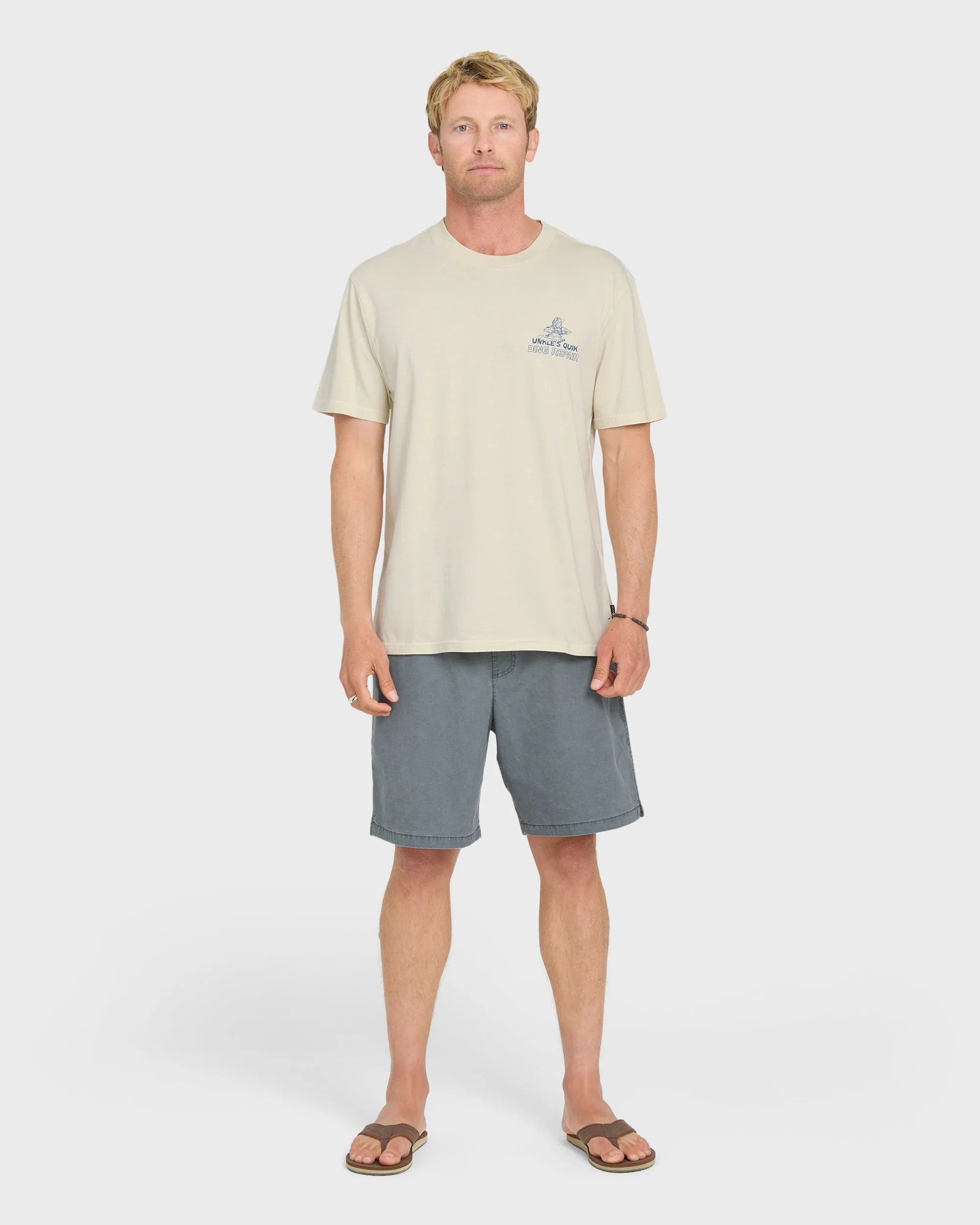Unkles Ding Repair Pigment Dye Short Sleeve Knit T-Shirt - Silver Birch sold by Quiksilver product image thumbnail 4