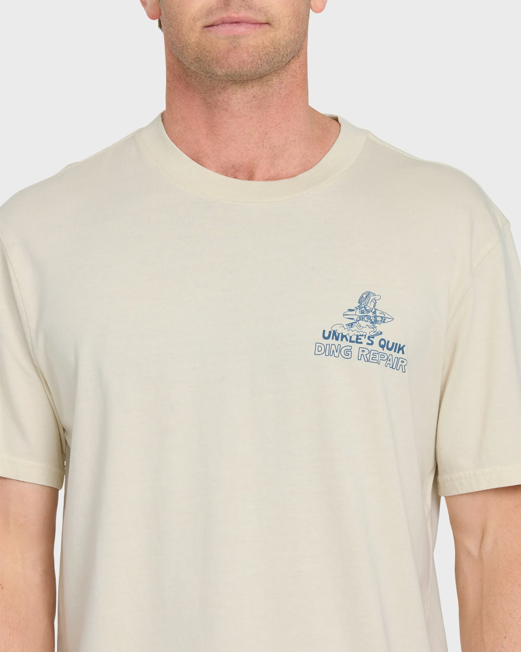 Unkles Ding Repair Pigment Dye Short Sleeve Knit T-Shirt - Silver Birch sold by Quiksilver product image thumbnail 5