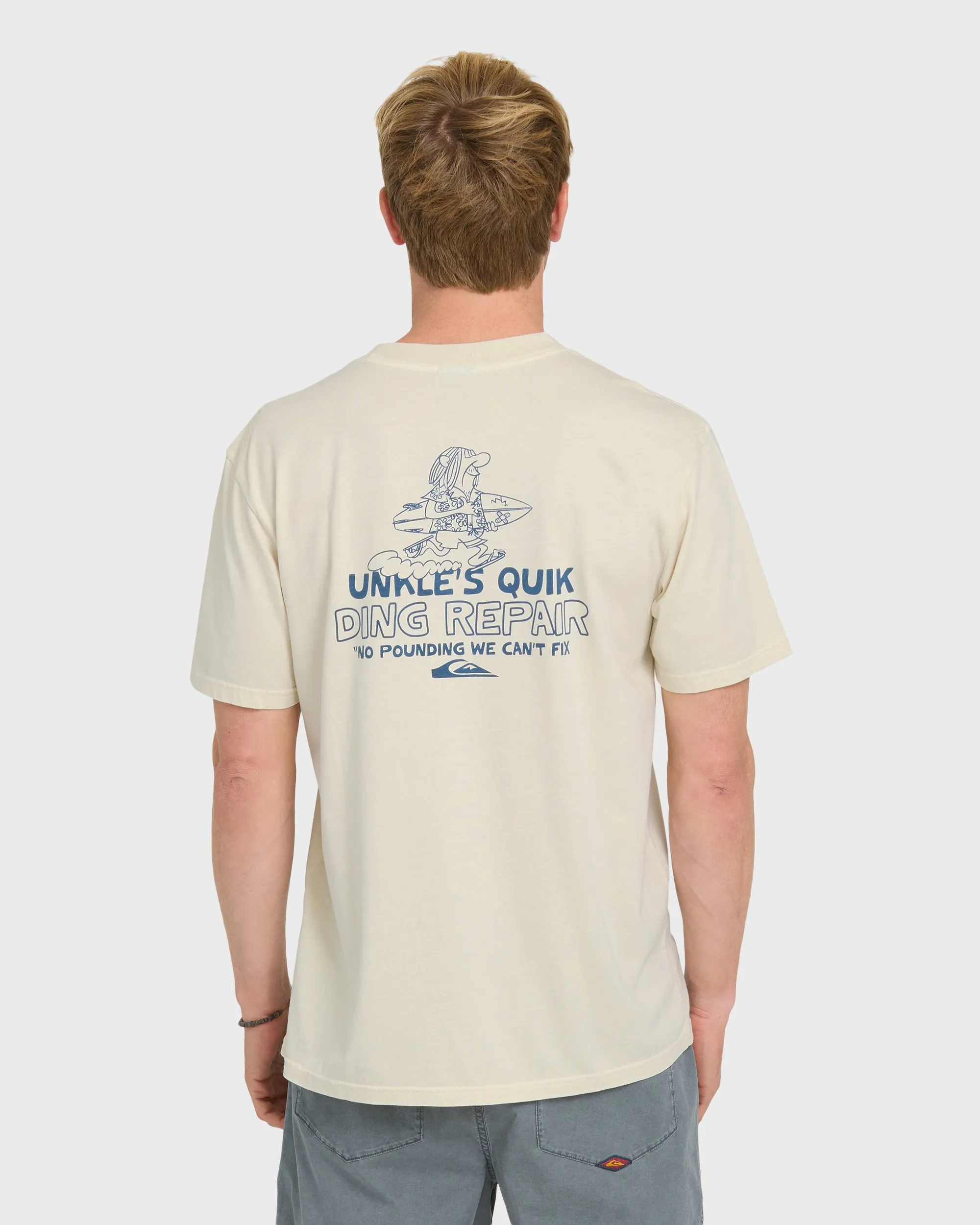 Unkles Ding Repair Pigment Dye Short Sleeve Knit T-Shirt - Silver Birch sold by Quiksilver product image thumbnail 2