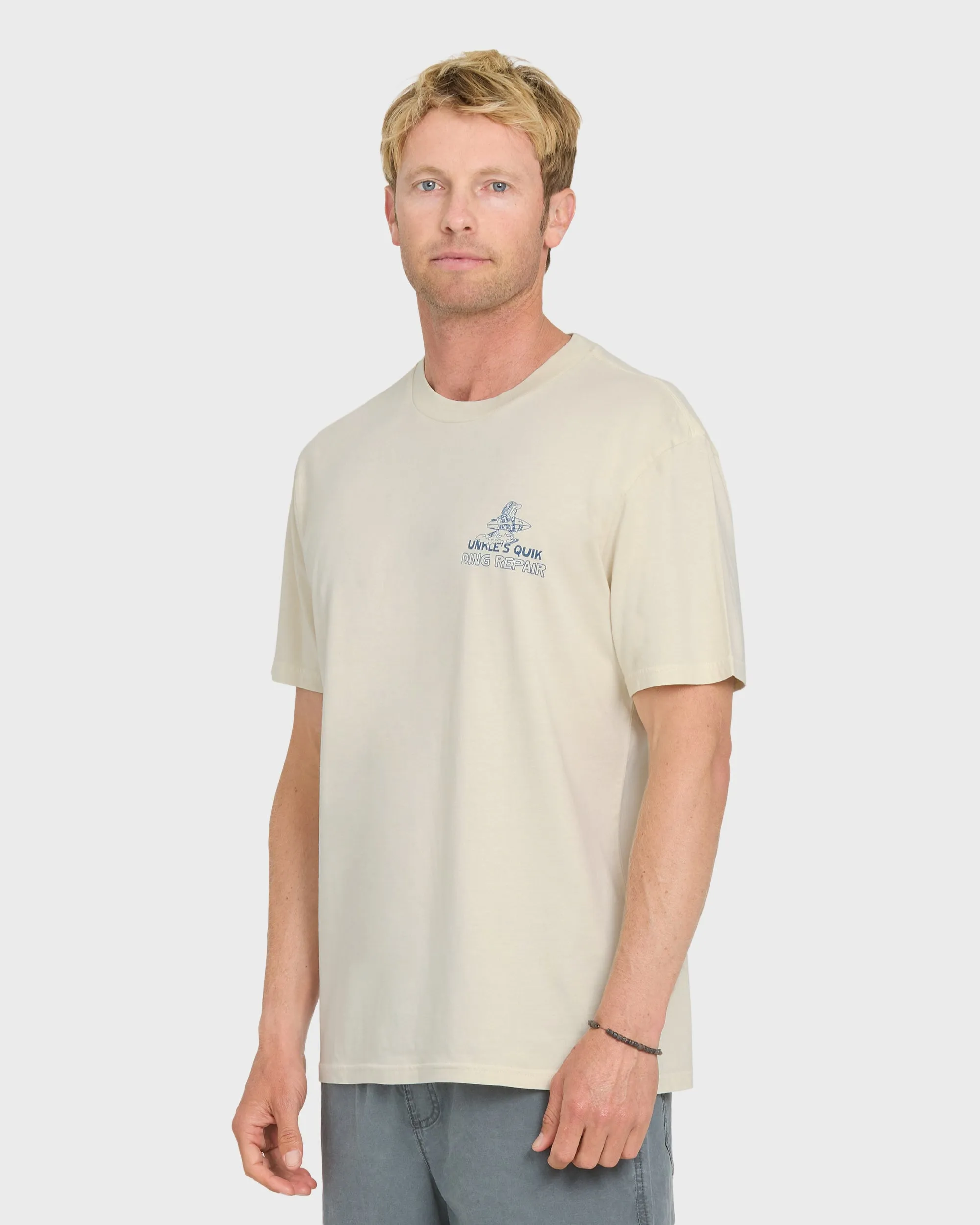 Unkles Ding Repair Pigment Dye Short Sleeve Knit T-Shirt - Silver Birch sold by Quiksilver product image thumbnail 3