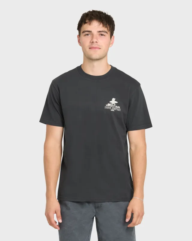 Unkles Ding Repair Pigment Dye Short Sleeve Knit T-Shirt - Phantom made by Quiksilver