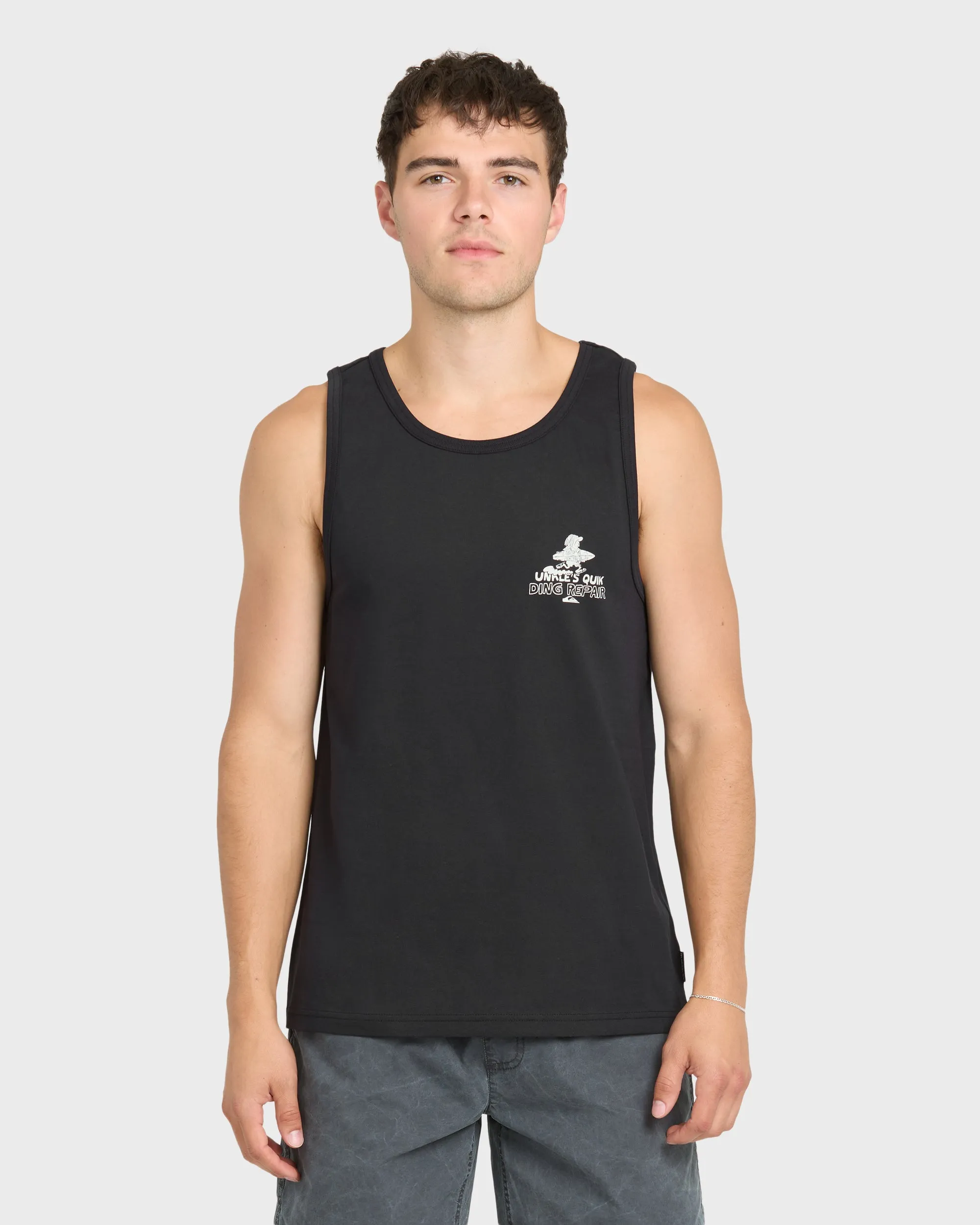 Unkle Dink Repair Tank Top - Black sold by Quiksilver
