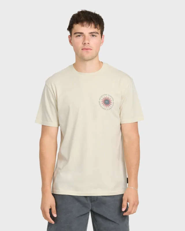 Sunny Day Pigment Dye Short Sleeve Cotton T-Shirt - Silver Birch made by Quiksilver