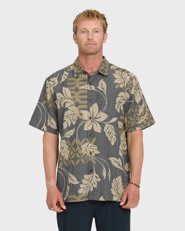 Waterman Tropic Bloom Short Sleeve Woven Shirt - Phantom made by Quiksilver
