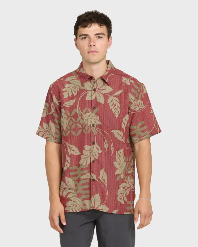 Waterman Tropic Bloom Short Sleeve Woven Shirt - Marsala made by Quiksilver