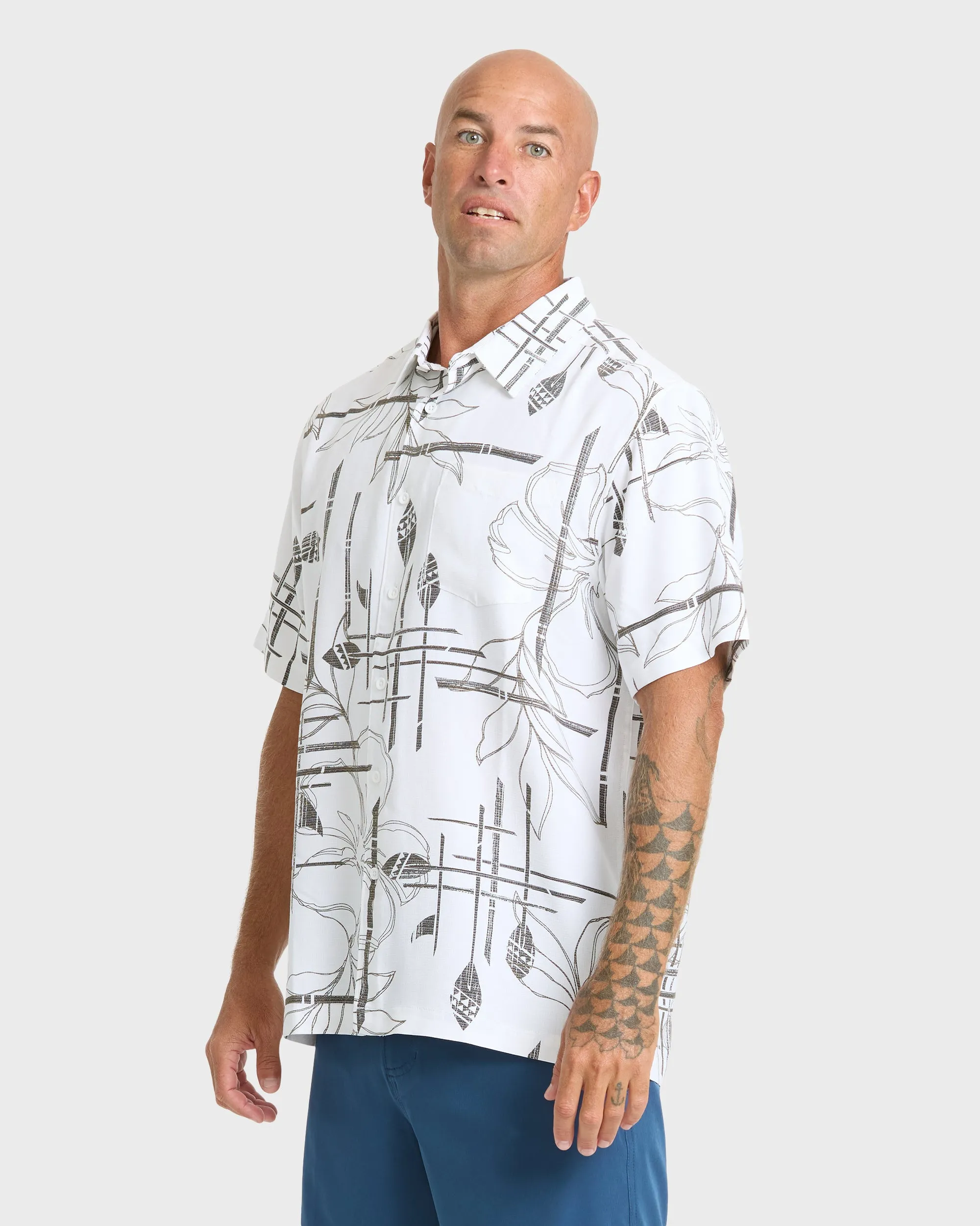Waterman Paddle Out Short Sleeve Woven Shirt - White sold by Quiksilver product image thumbnail 4