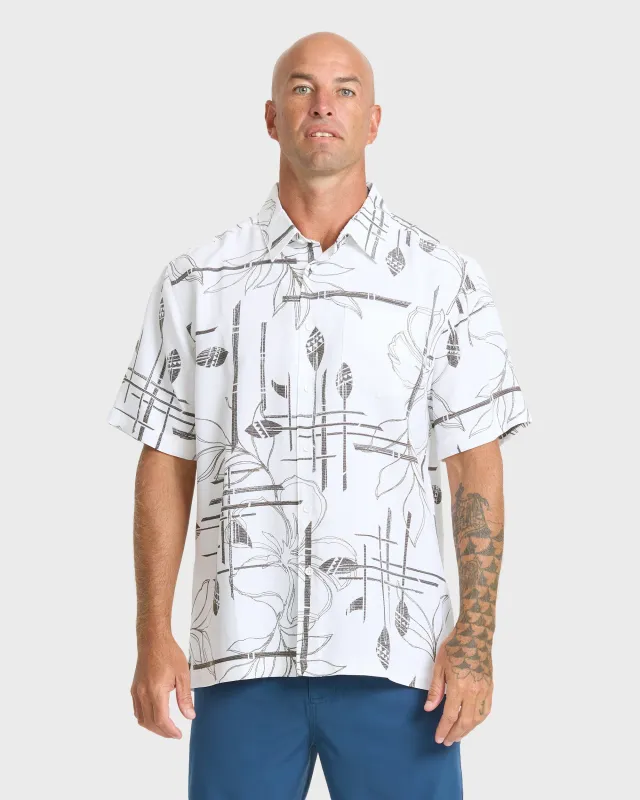Waterman Paddle Out Short Sleeve Woven Shirt - White made by Quiksilver