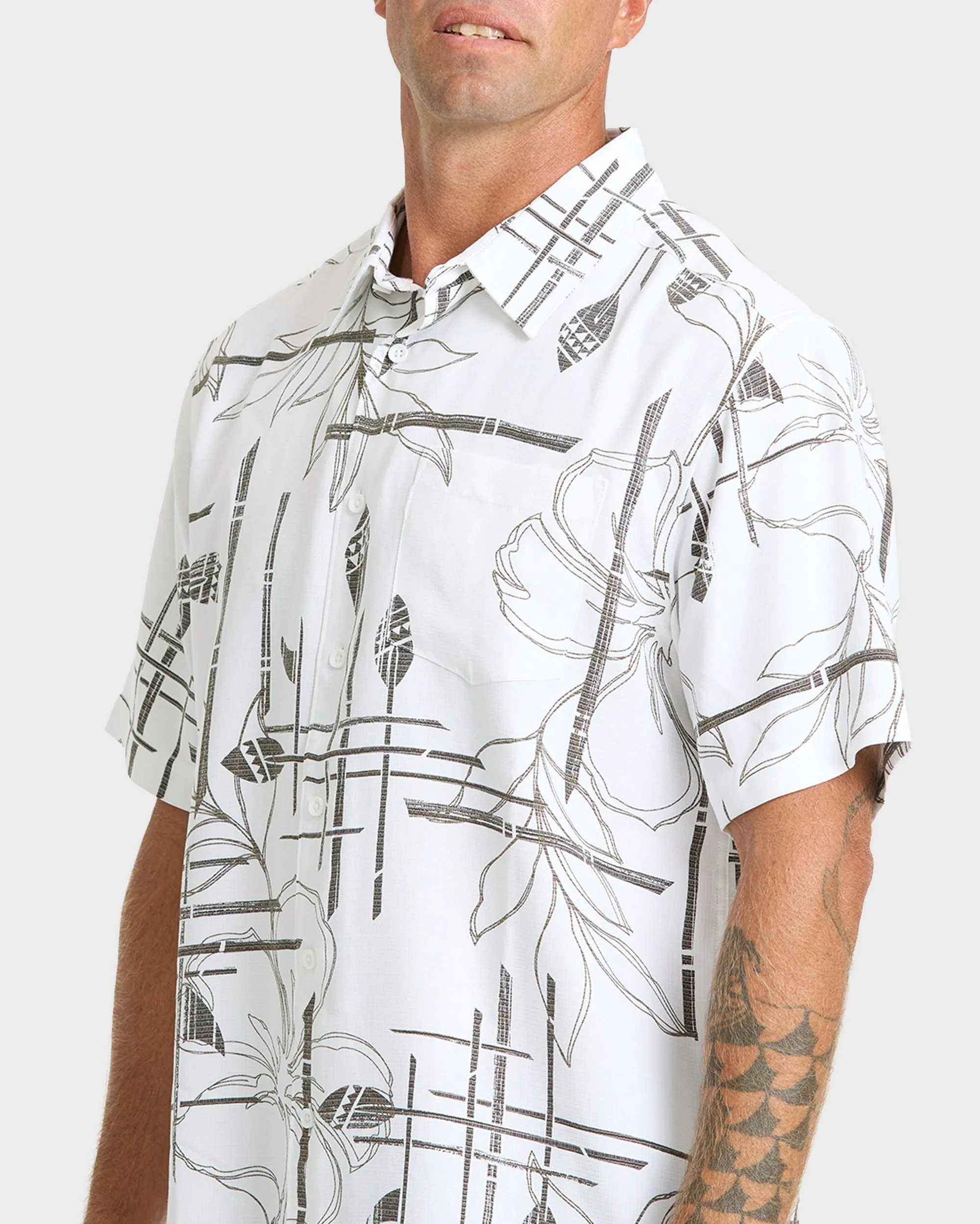 Waterman Paddle Out Short Sleeve Woven Shirt - White sold by Quiksilver product image thumbnail 5