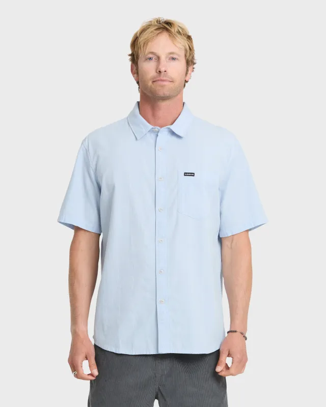 Dobby Stripe Classic Short Sleeve Woven Shirt - Skyway made by Quiksilver
