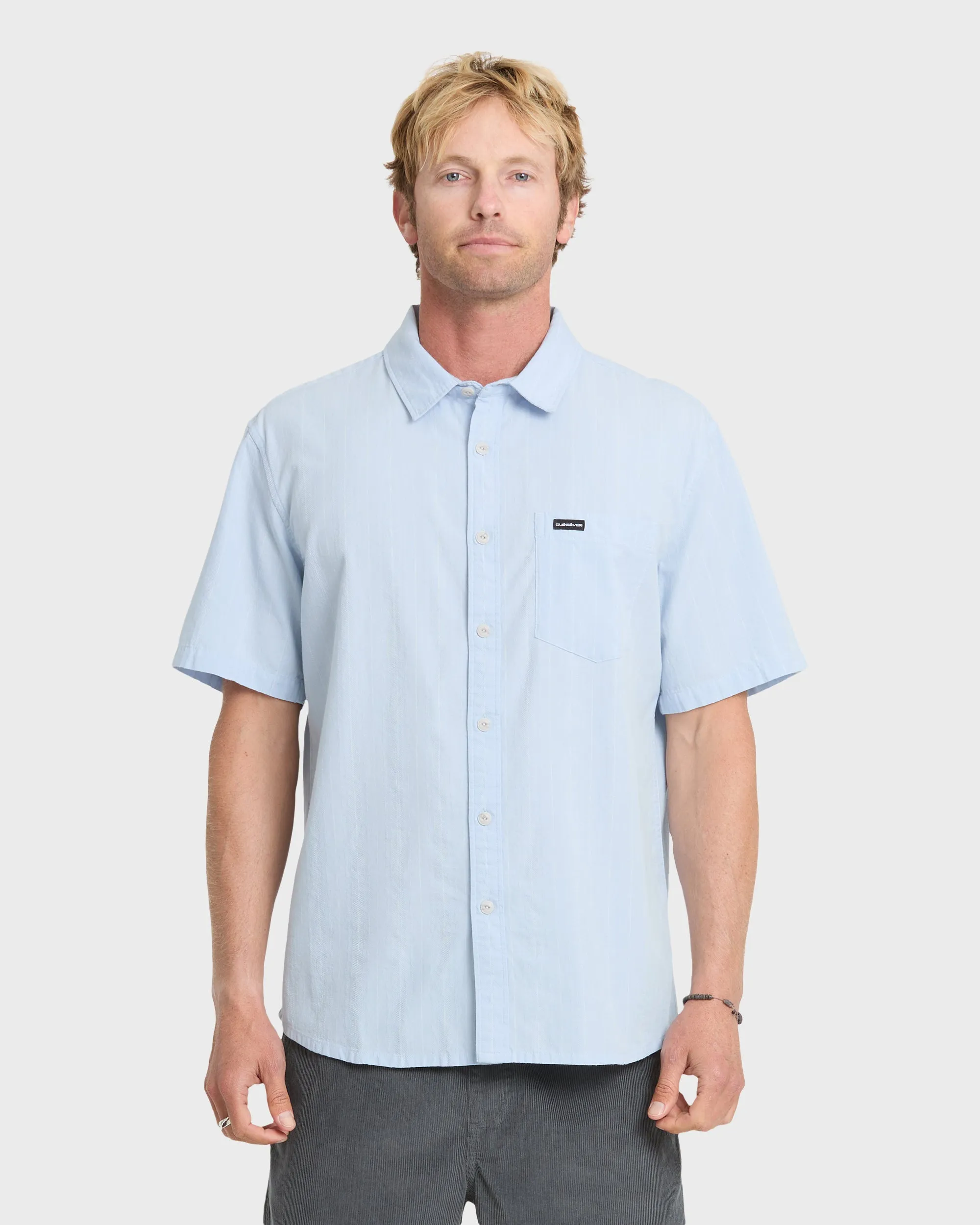 Dobby Stripe Classic Short Sleeve Woven Shirt - Skyway sold by Quiksilver