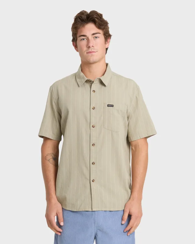 Dobby Stripe Classic Short Sleeve Woven Shirt - Seneca Rock made by Quiksilver