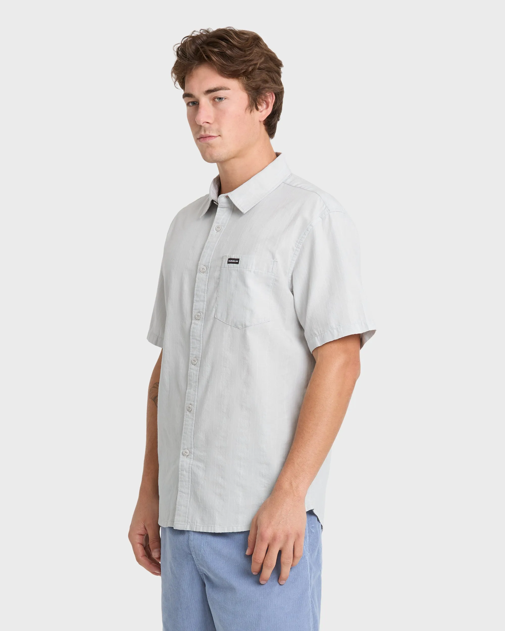 Dobby Stripe Classic Short Sleeve Woven Shirt - Micro Chip sold by Quiksilver product image thumbnail 3
