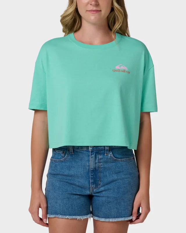 Surf Sun Smile Short Sleeve Cropped Boyfriend T-Shirt made by Velocity