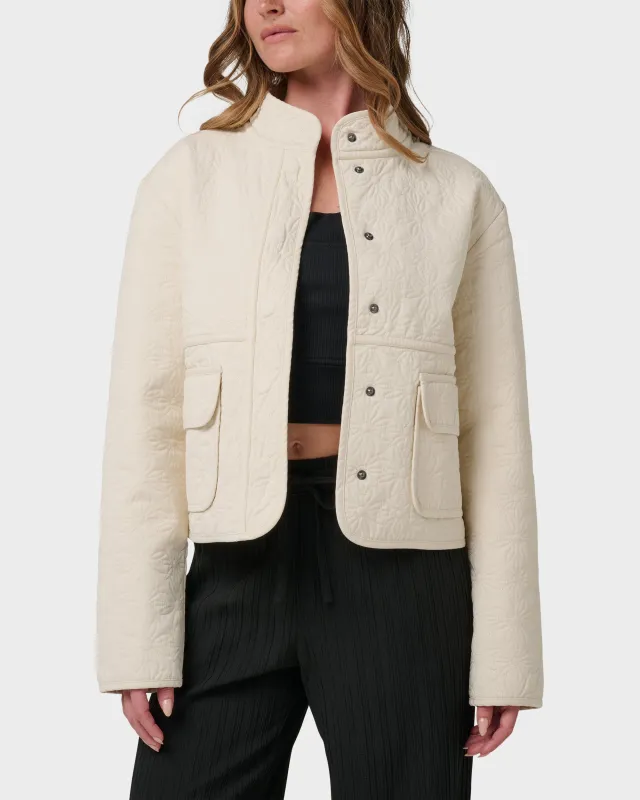 Sundial Hidden Snap Front Quilted Jacket made by Velocity