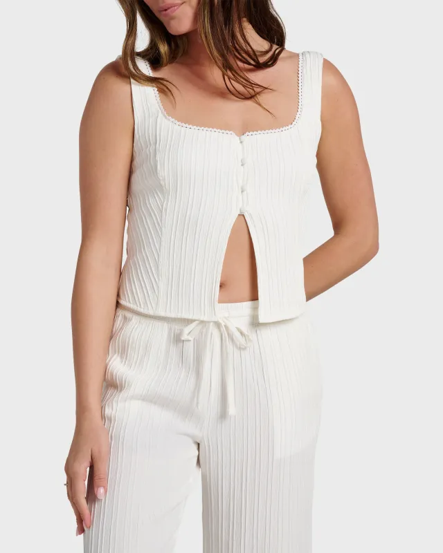 Maci Solid Textured Tank Top made by Velocity
