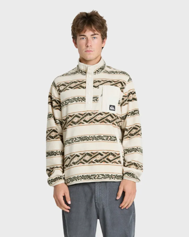 Alpine Button Mock Neck Sweatshirt - Bone White made by Quiksilver