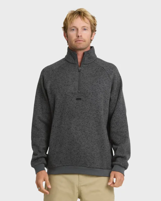 Keller Half Zip Mock Neck Sweatshirt - Black Heather made by Quiksilver