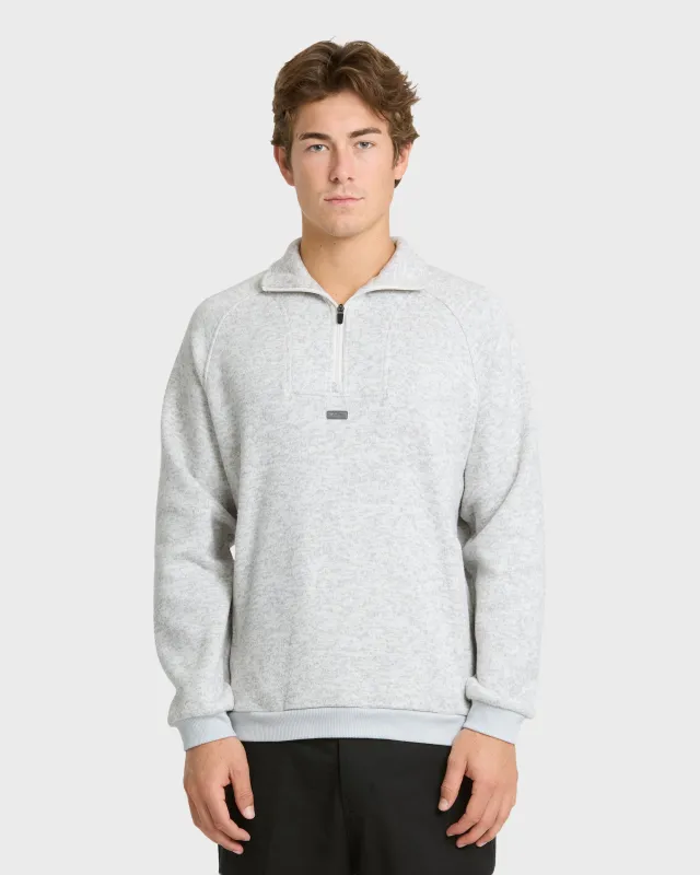 Keller Half Zip Mock Neck Sweatshirt - Light Gray Heather made by Quiksilver