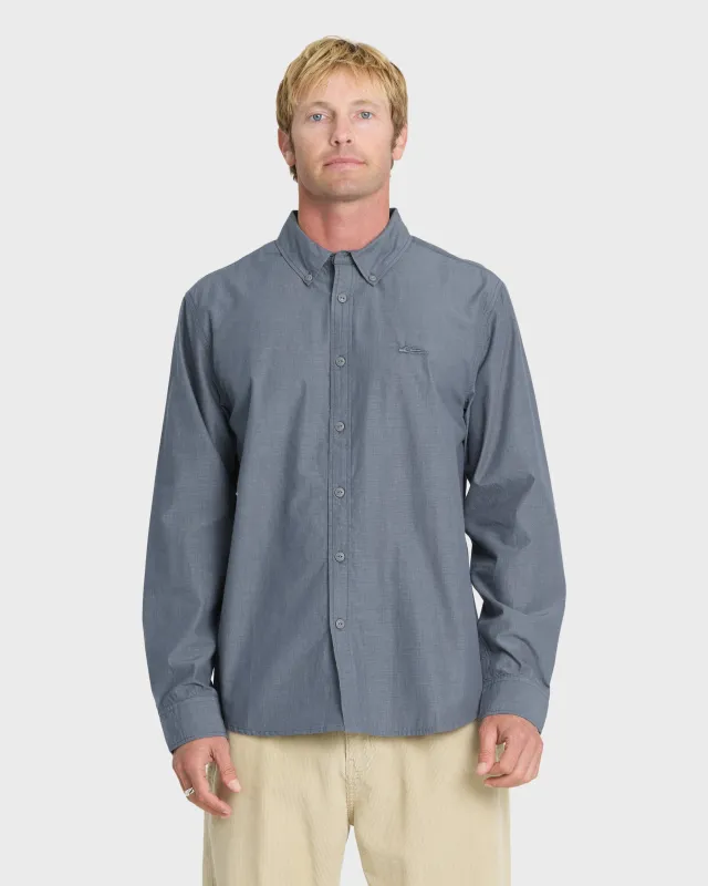 Shore Break Long Sleeve Woven Shirt - Dark Denim made by Quiksilver