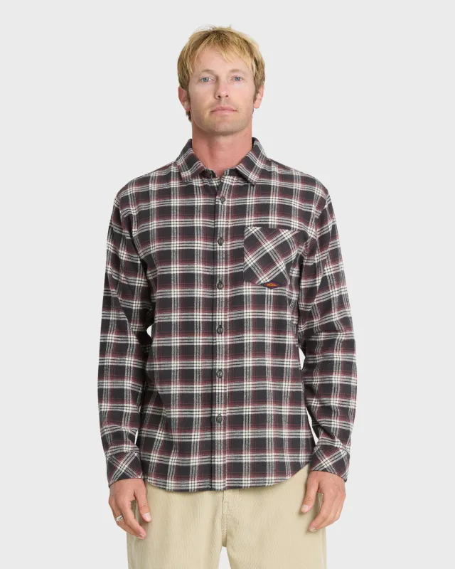 Saltwater Long Sleeve Flannel Shirt - Phantom made by Quiksilver