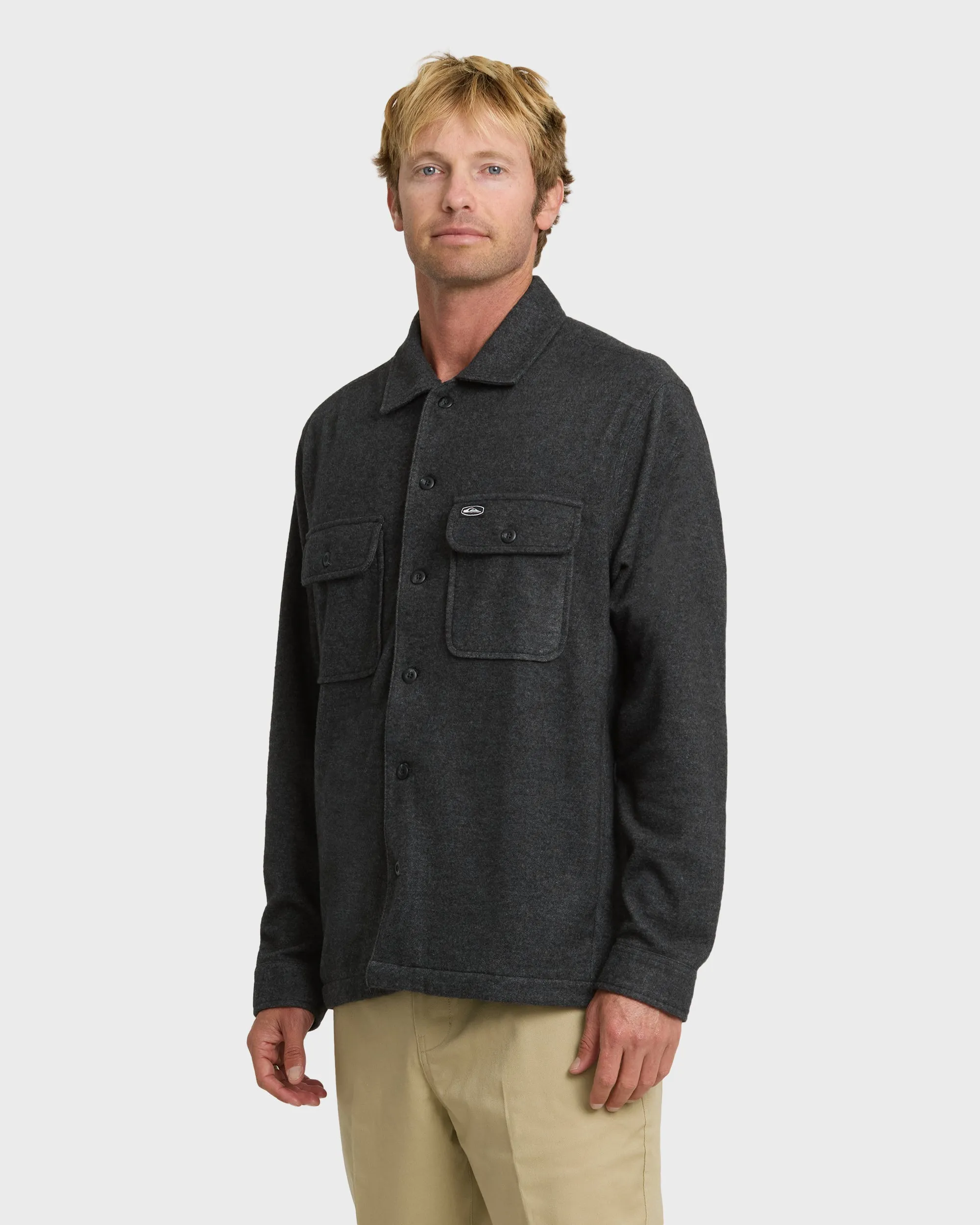 Flannel Long Sleeve Overshirt - Black Heather sold by Quiksilver product image thumbnail 4