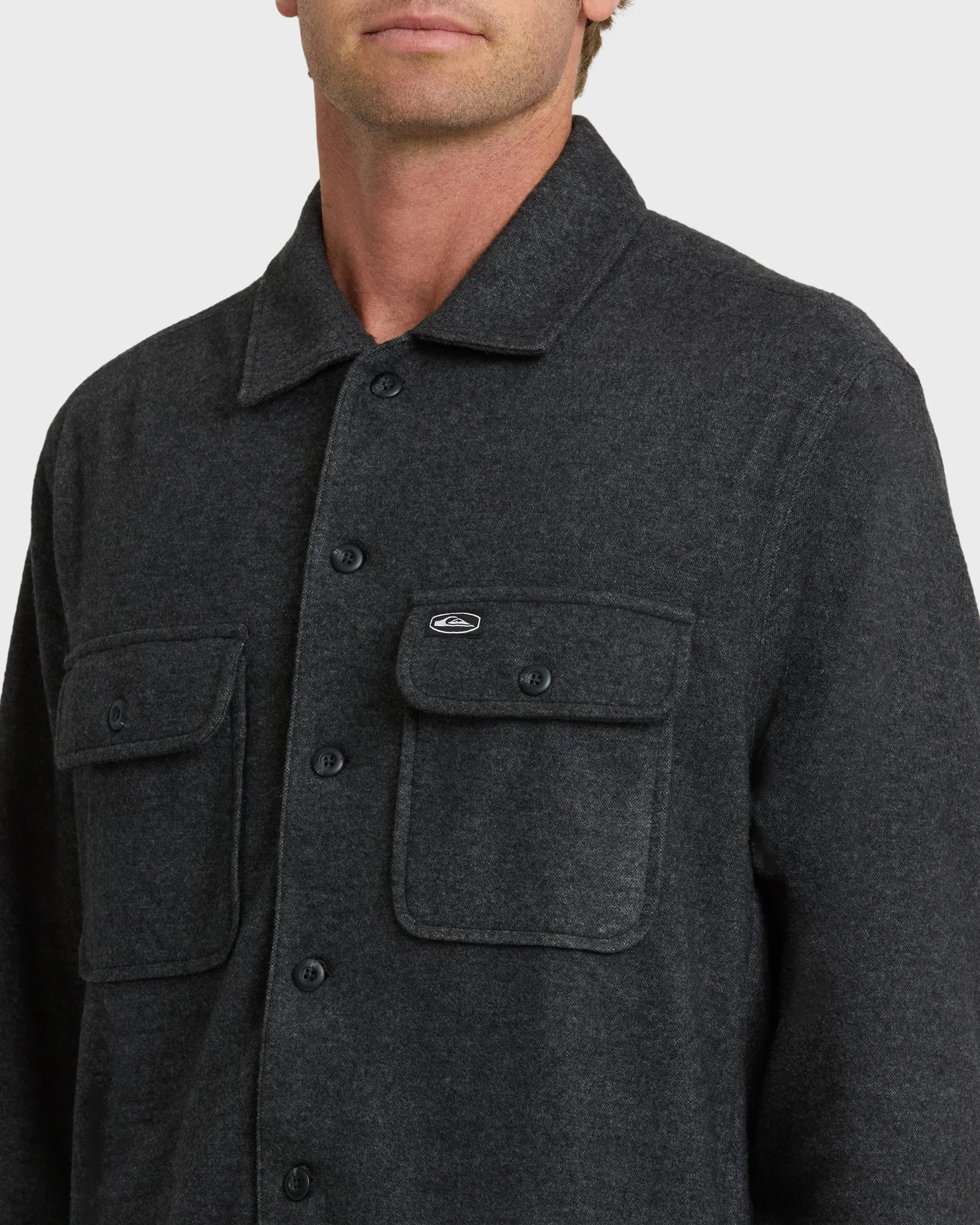 Flannel Long Sleeve Overshirt - Black Heather sold by Quiksilver product image thumbnail 5