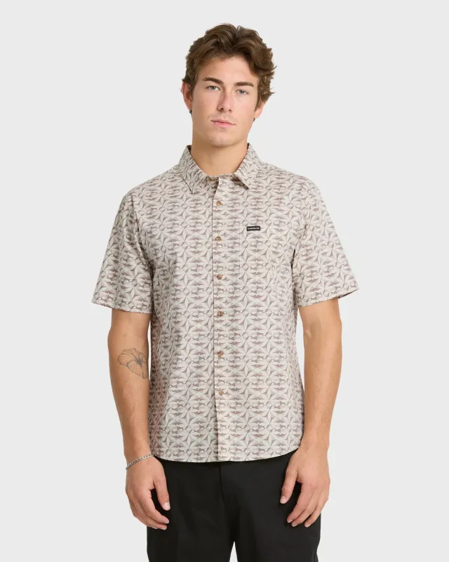 Nature Tile Classic Short Sleeve Woven Shirt - Bone White made by Quiksilver