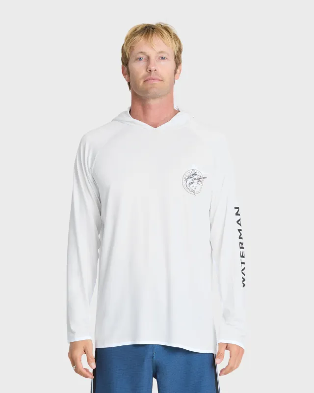 Waterman Catch Em All UPF 50 Long Sleeve Surf Tee - White made by Quiksilver