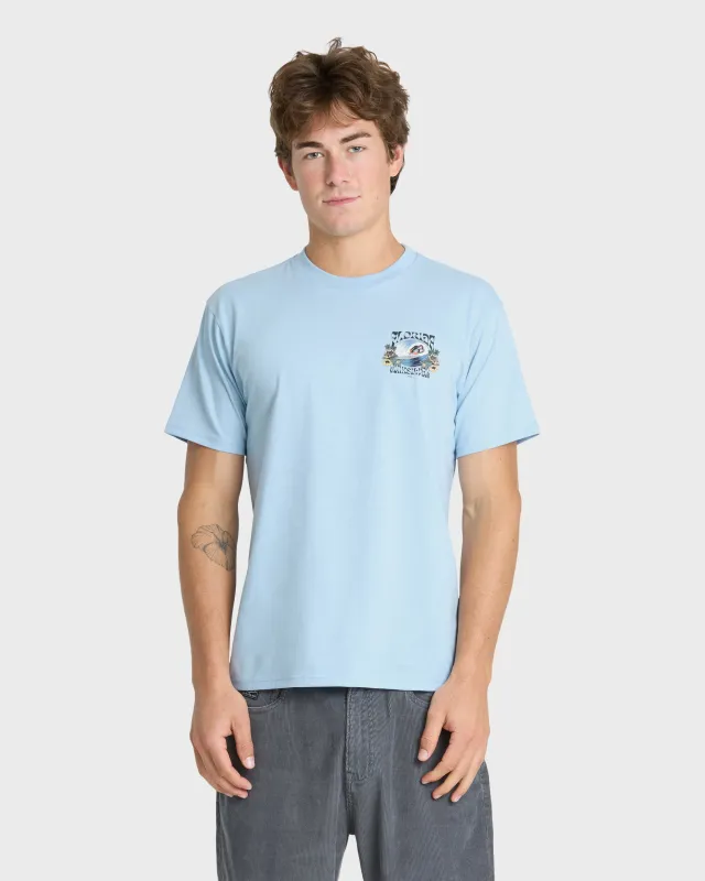 Grateful Florida Classic Short Sleeve Knit T-Shirt - Skyway Heather made by Quiksilver