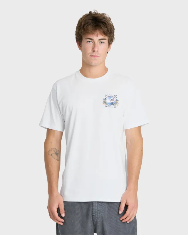 Grateful Florida Classic Short Sleeve Knit T-Shirt - White made by Quiksilver
