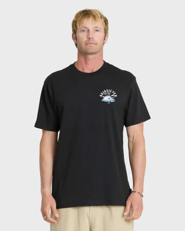 Skull Rock Classic Short Sleeve Knit T-Shirt - Black made by Quiksilver