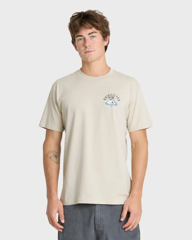 Skull Rock Classic Short Sleeve Knit T-Shirt - Peyote made by Quiksilver