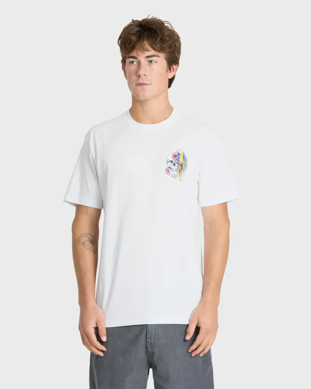 Bird Brain Classic Short Sleeve Knit T-Shirt - White made by Quiksilver