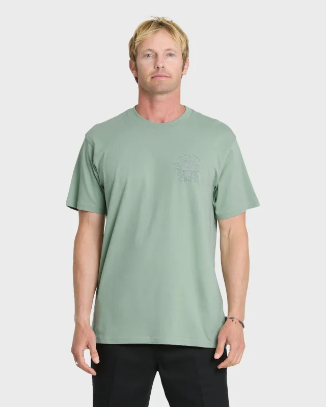 Sun Down Classic Short Sleeve Knit T-Shirt - Iceberg Green made by Quiksilver