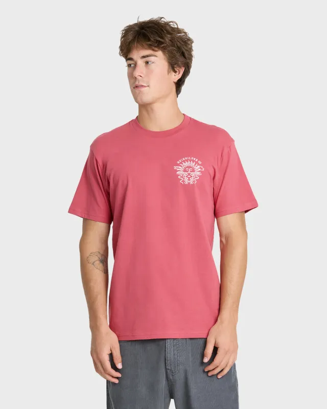Sun Down Classic Short Sleeve Knit T-Shirt - Slate Rose made by Quiksilver