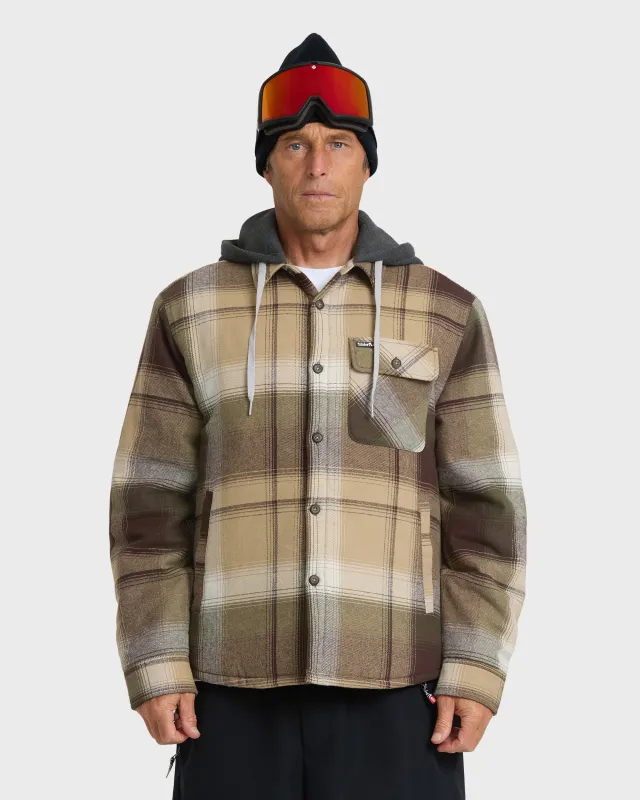 Mantra Hooded Long Sleeve Flannel Shirt - Kelp made by Quiksilver