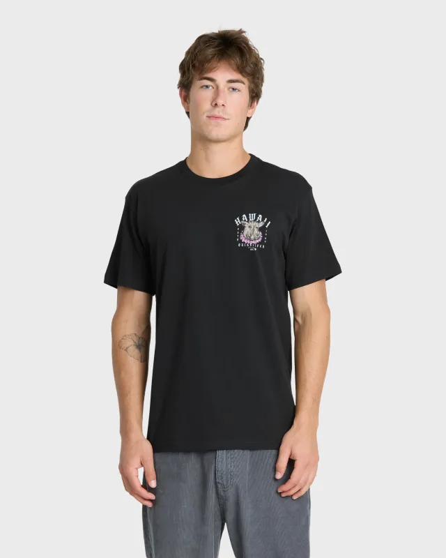 Hawaii Kalua Short Sleeve Cotton T-Shirt - Black made by Quiksilver