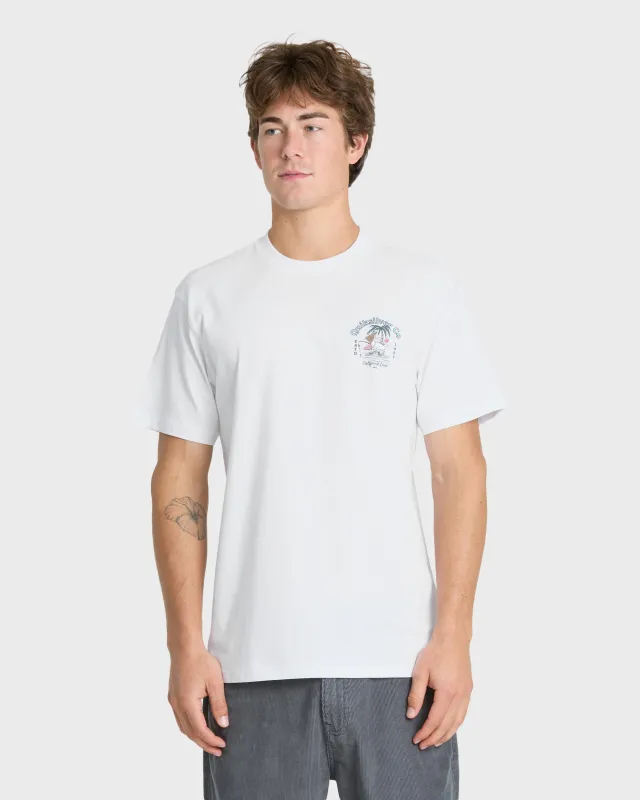 California Pelican Island Classic Short Sleeve Knit T-Shirt - White made by Quiksilver