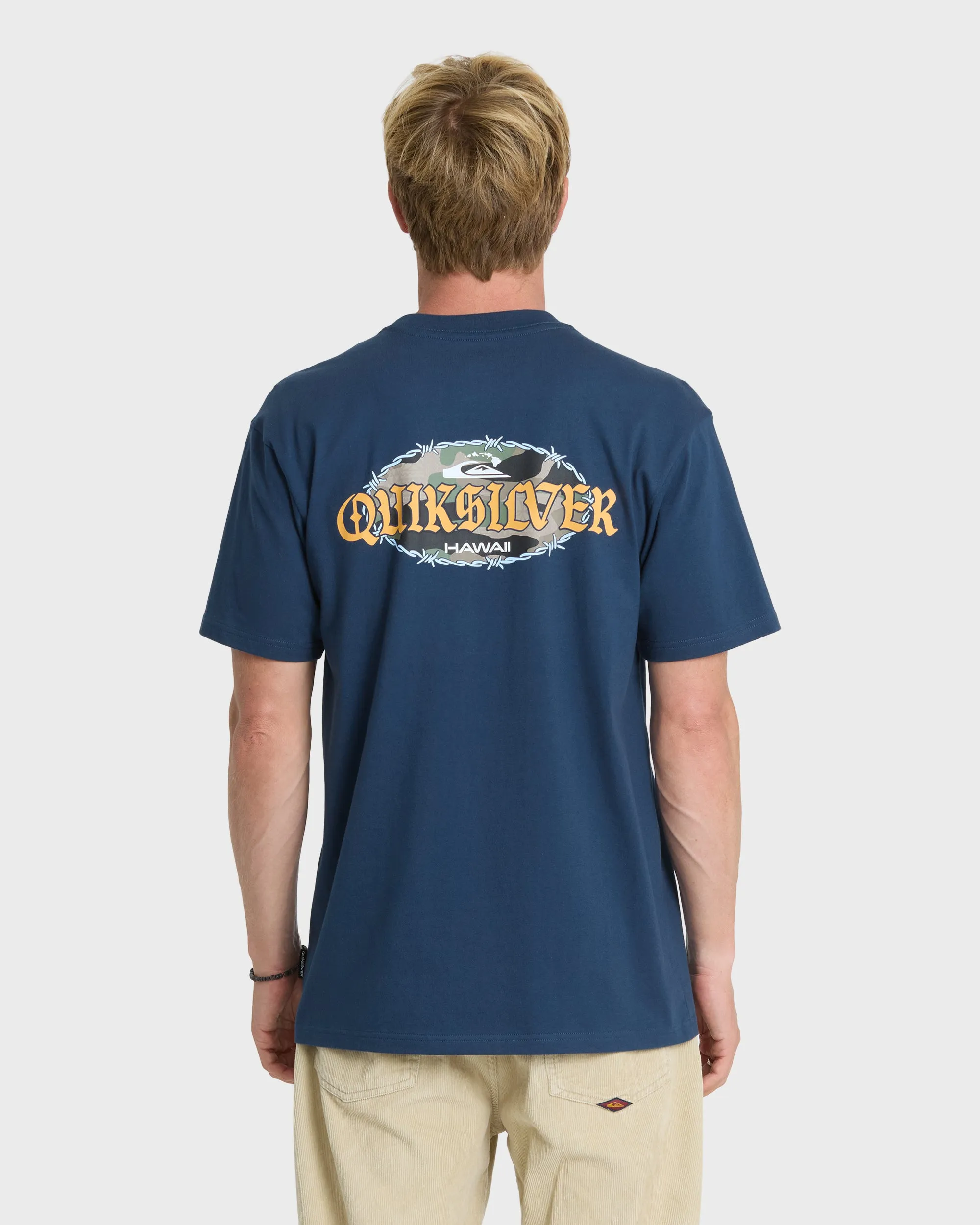 Hawaii Barb Wire Classic Short Sleeve Cotton T-Shirt - Dark Denim sold by Quiksilver product image thumbnail 2