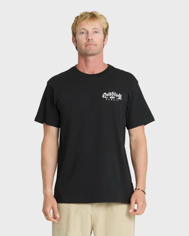 Hawaii Old English Classic Short Sleeve Knit T-Shirt - Black made by Quiksilver