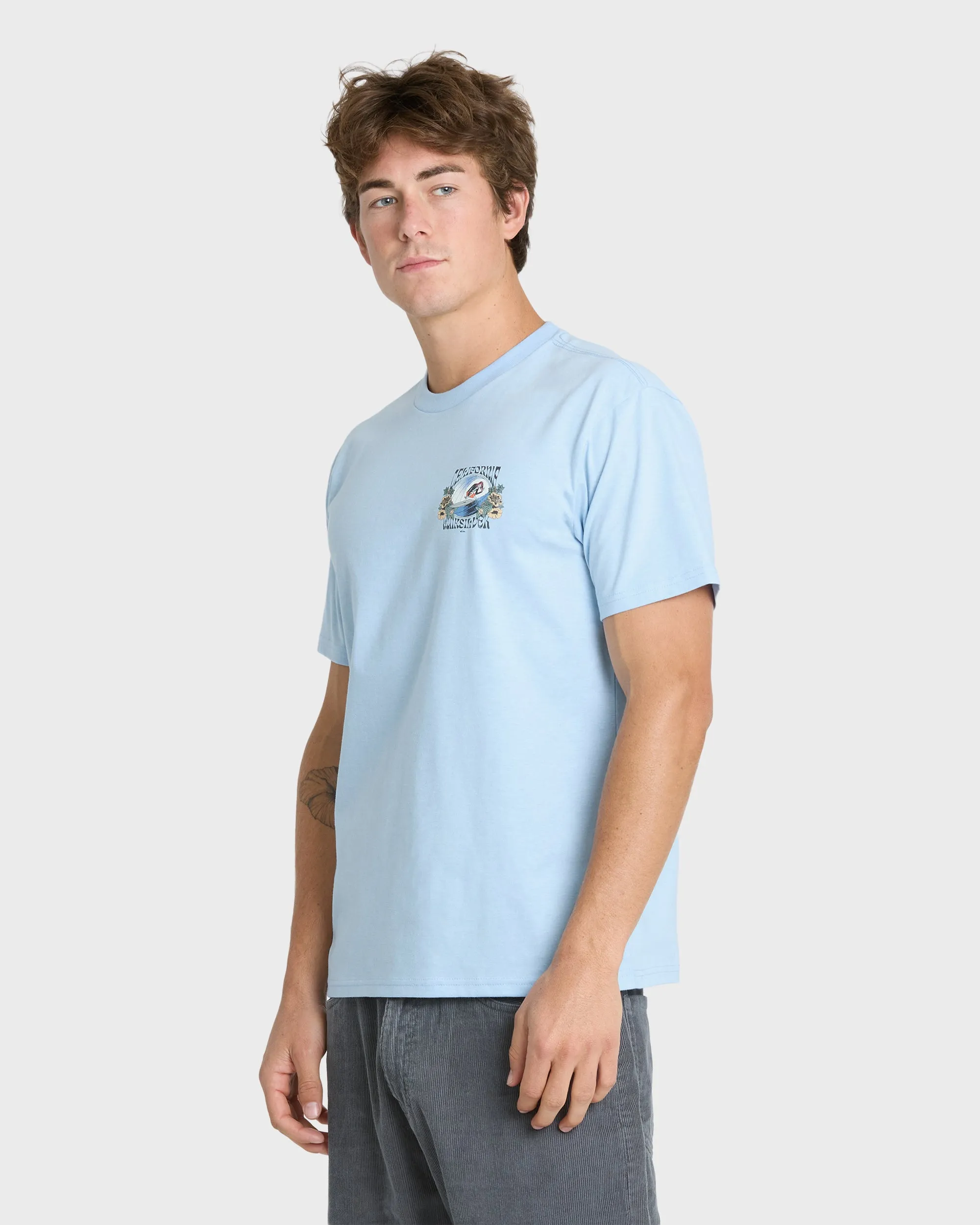 Grateful Cali Classic Short Sleeve Knit T-Shirt - Skyway Heather sold by Quiksilver product image thumbnail 4
