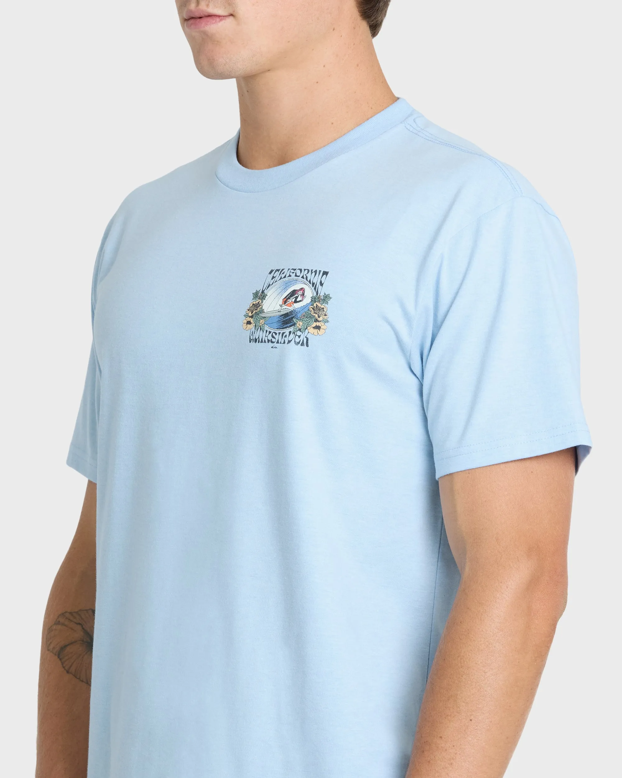 Grateful Cali Classic Short Sleeve Knit T-Shirt - Skyway Heather sold by Quiksilver product image thumbnail 5