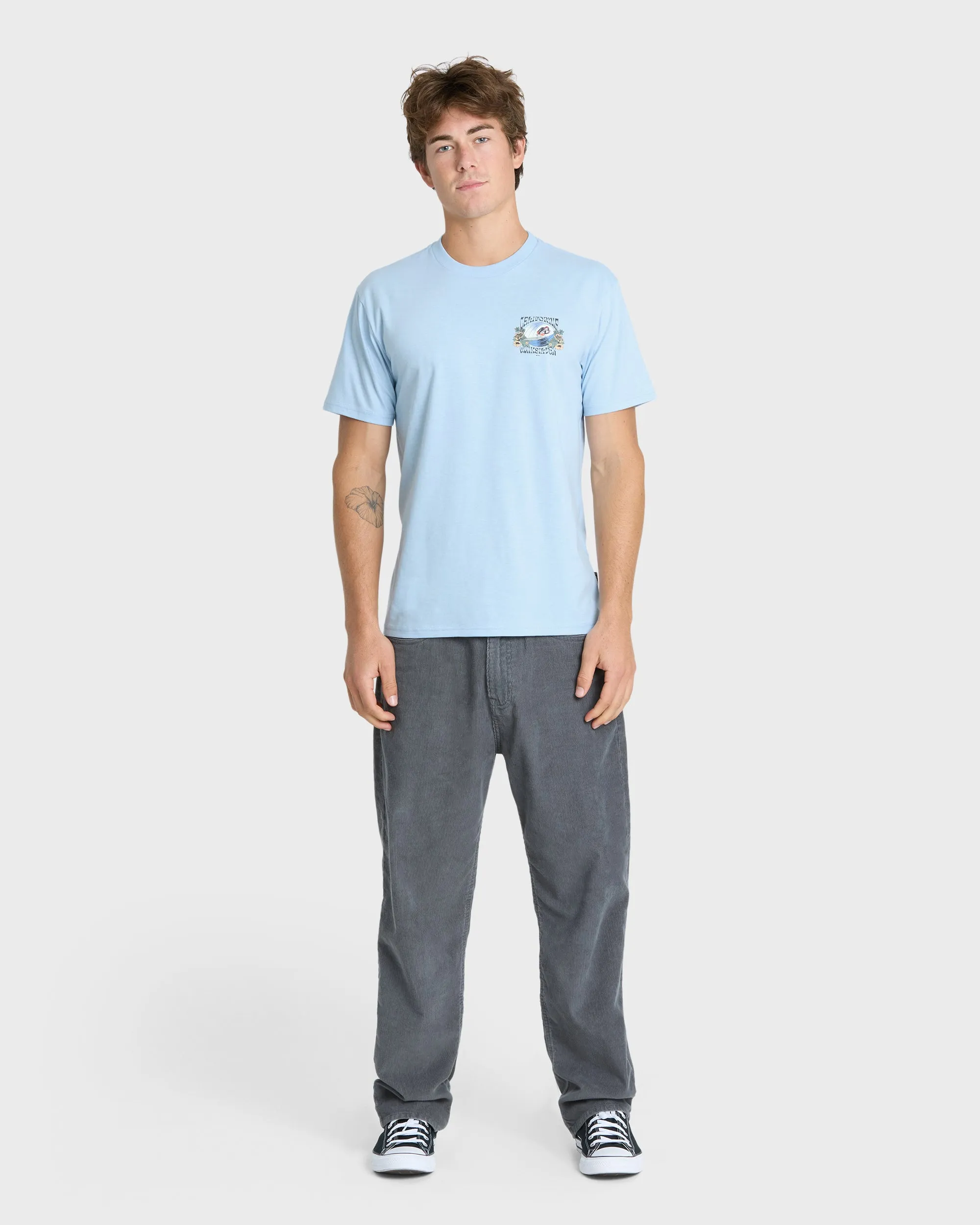 Grateful Cali Classic Short Sleeve Knit T-Shirt - Skyway Heather sold by Quiksilver product image thumbnail 3