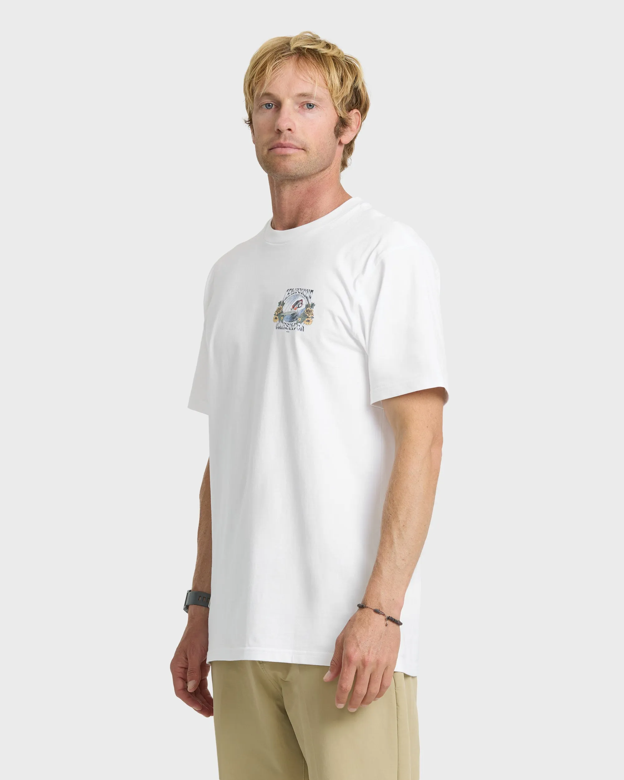Grateful Cali Classic Short Sleeve Knit T-Shirt - White sold by Quiksilver product image thumbnail 4