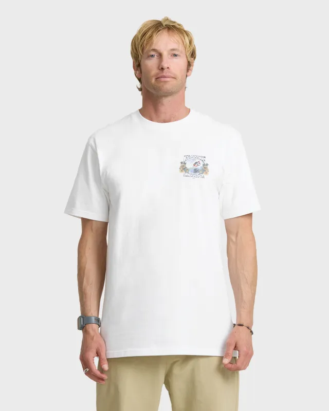 Grateful Cali Classic Short Sleeve Knit T-Shirt - White made by Quiksilver