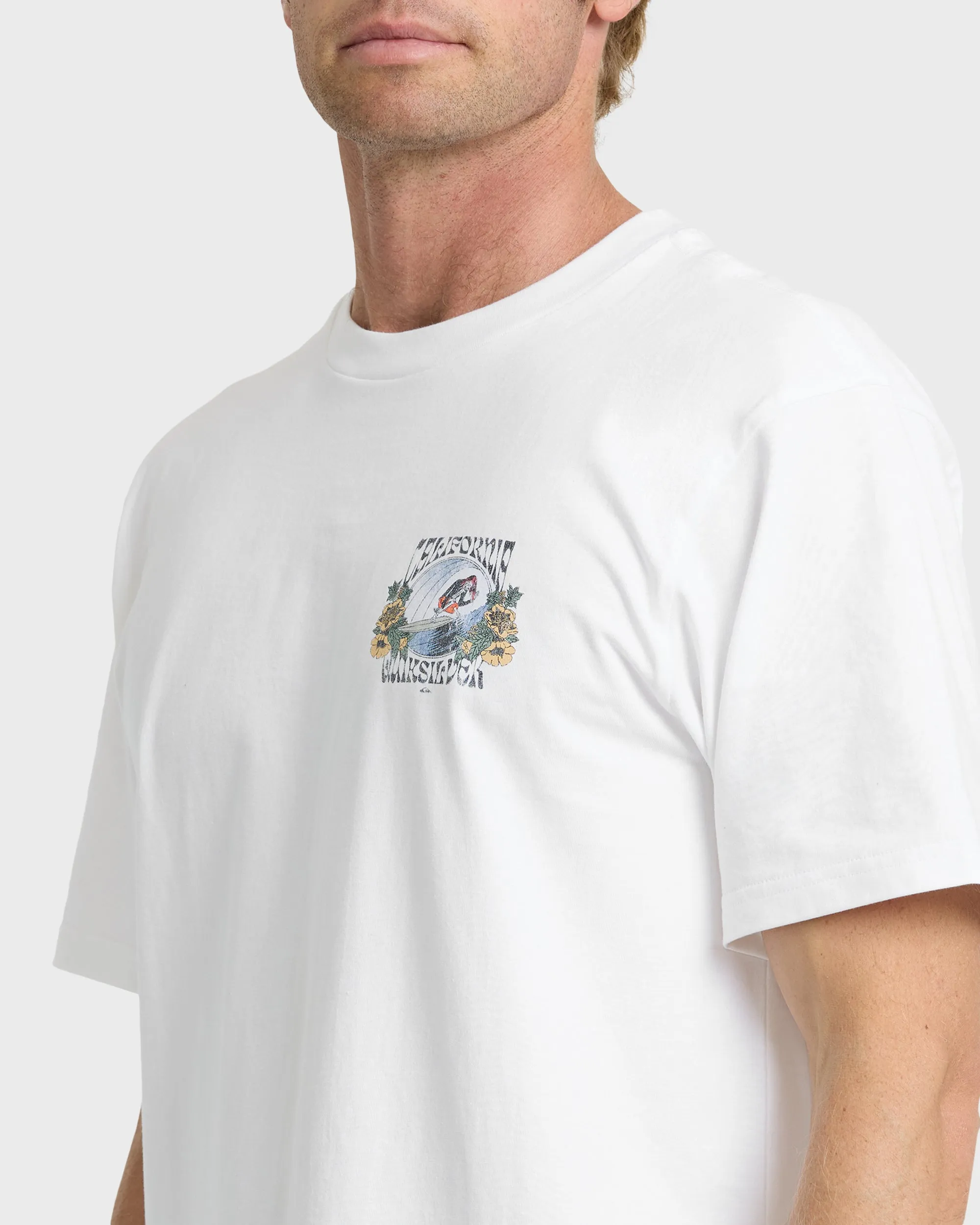 Grateful Cali Classic Short Sleeve Knit T-Shirt - White sold by Quiksilver product image thumbnail 5