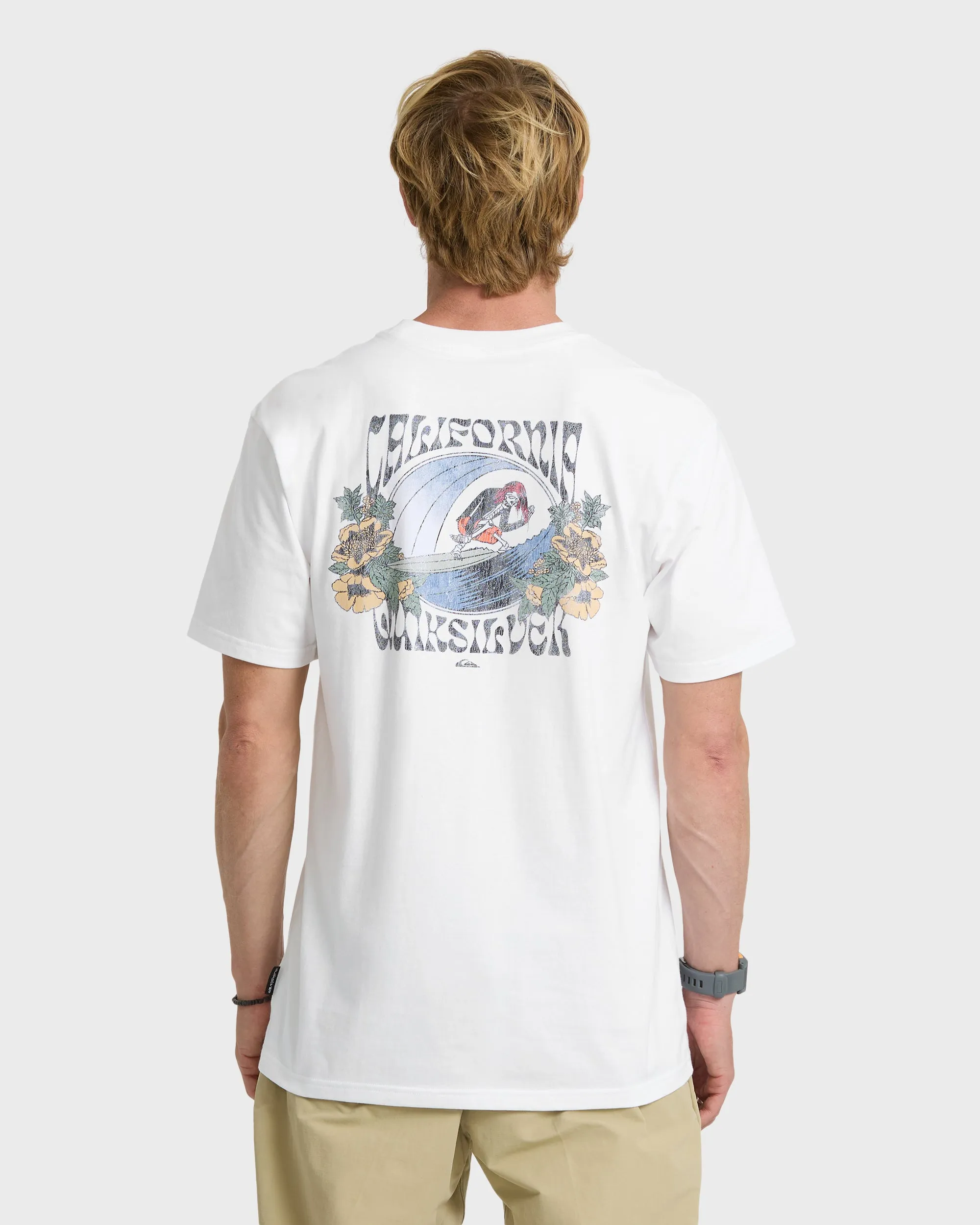 Grateful Cali Classic Short Sleeve Knit T-Shirt - White sold by Quiksilver product image thumbnail 2