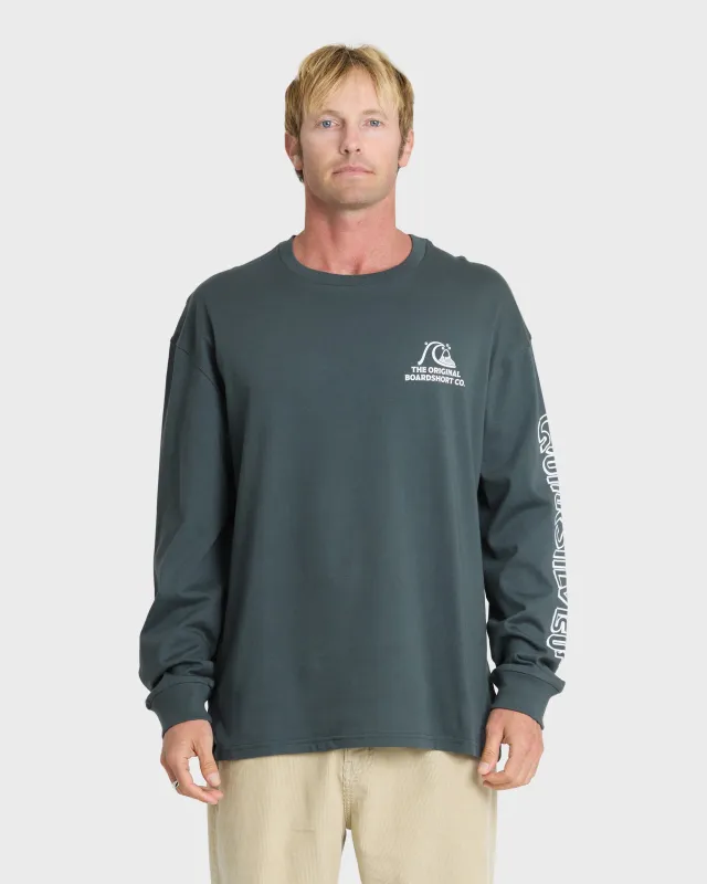 OG Boardshort Co Long Sleeve Knit T-Shirt - Dark Slate made by Quiksilver