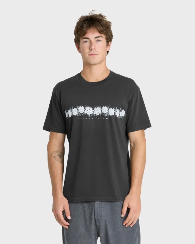 Gorb Band Pigment Dye Short Sleeve Cotton T-Shirt - Phantom made by Quiksilver